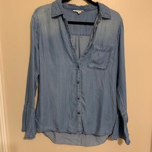 Beachlunchlounge bell sleeve chambray button up